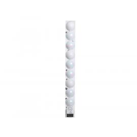 Baňky plast 60mm lesk-mat-třpyt bílá iris 10ks