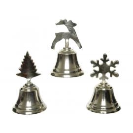 Zvonek vánoce stříbrná 10 cm 1 ks