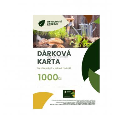 D&aacute;rkov&aacute; Karta Zahradnictv&iacute; u Kopřivů s.r.o. v hodnotě 1000Kč
